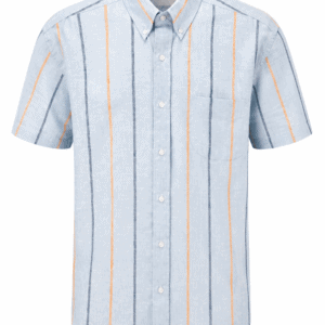 Camisa Hombre Manga Corta Amplia — Líneas Azules