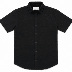 Camisa Hombre Manga Corta Slim — Lisa Negra