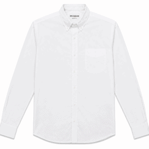 Camisa Hombre Manga Larga Amplia — Lisa Blanca - Regular