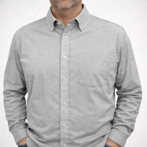 Camisa Regular Lisa Gris