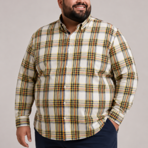 Camisa Tallas Extras Cuadros Amarillo
