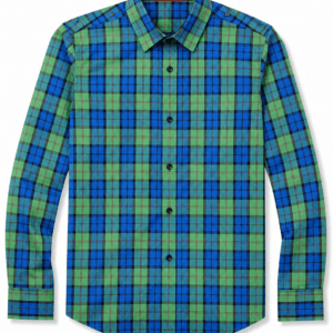 Camisa Hombre Manga Larga Cuadros – Verdosos – Corte Slim