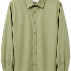 Camisa Hombre Manga Larga Lisa Lima — Corte Slim