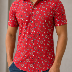 Camisa Slim Manga Corta Nautica