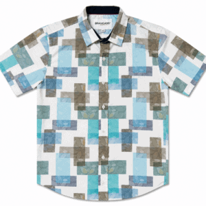 Camisa Hombre Manga Corta Slim — Verano azul