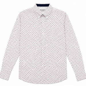 Camisa Hombre Manga Larga Amplia — Corbatero puntos- Regular