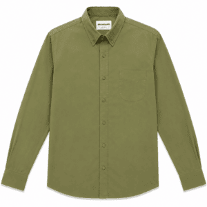 Camisa Hombre Manga Larga Amplia — Lisa pistache- Regular