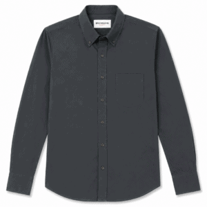 Camisa Hombre Manga Larga Amplia — Lisa Gris- Regular