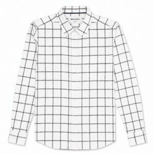 Camisa Hombre Manga Larga Amplia — Cuadros con Negro – Regular
