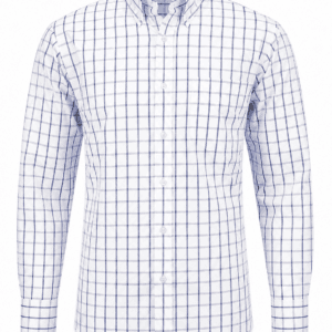 Camisa Hombre Manga Larga Amplia — Cuadros Azulitos- Regular