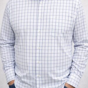 Camisa Regular Blanca Cuadros