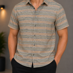 Camisa Slim Manga Corta Rayas H