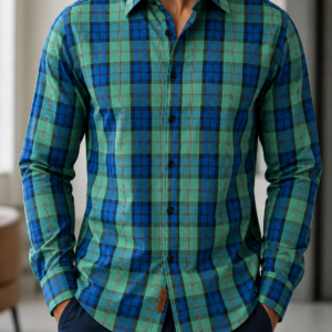 Camisa Slim Manga Larga Azu/Ver