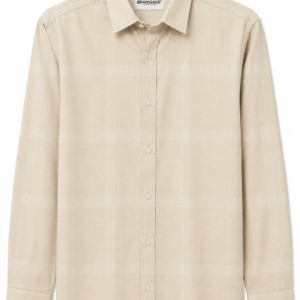 Camisa Hombre Manga Larga Cuadros – Beige Grandes – Corte Slim
