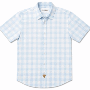 Camisa Hombre Manga Corta Slim — Cuadros Cielo