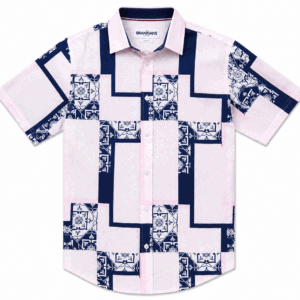 Camisa Hombre Manga Corta Slim — Pin Rosa