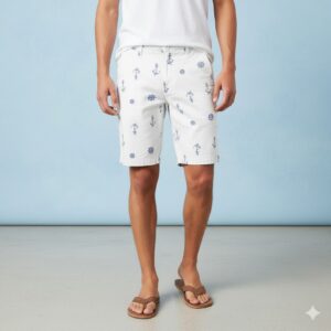 BERMUDA DE GABARDINA ESTAMPADA