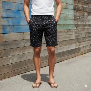 BERMUDA DE GABARDINA ESTAMPADA