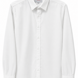 Camisa Hombre Manga Larga Lisa Blanca — Corte Slim