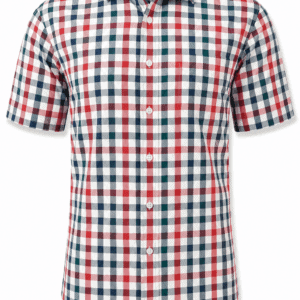 Camisa Hombre Manga Corta Amplia — Cuadros multi