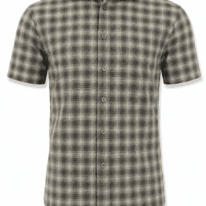 Camisa Hombre Manga Corta Slim — Cuadros Tierra