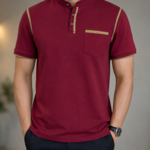Playera Tipo Mao Roja
