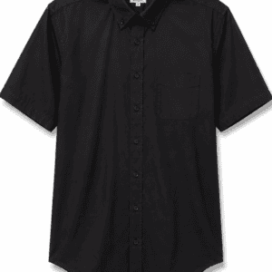 Camisa Hombre Manga Corta Amplia — Lisa Negra