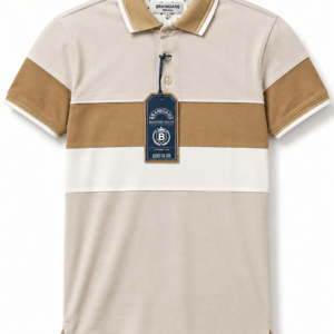 Playera Polo Hombre — Rayas Navy Crema Slim — Branigans
