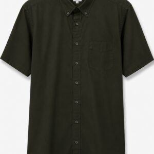 Camisa Hombre Manga Corta Amplia — Lisa Militar
