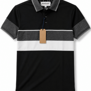 Playera Polo Hombre — Rayas Navy Negra Slim
