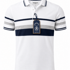 Playera Polo Hombre — Base Rayas Blanca Slim