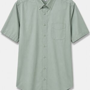 Camisa Hombre Manga Corta Amplia — Lisa Pistache