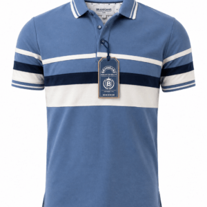 Playera Polo Hombre — Base Rayas Azul Slim
